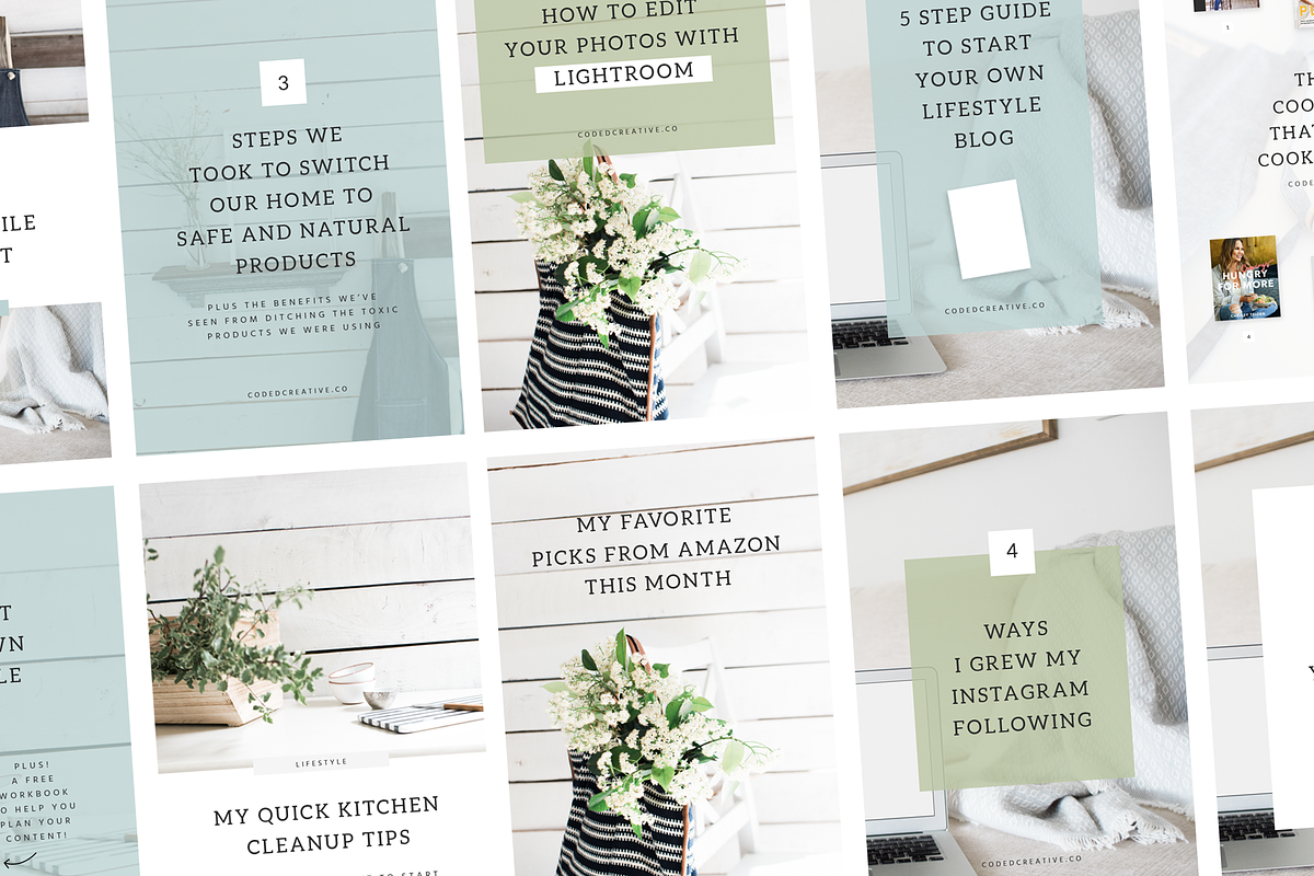 Magnolia Pinterest Templates, a Social Media Template by Coded Creative (Photo 5 of 6)