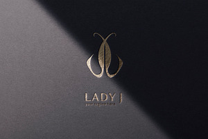 J Logo Monogram. Ladybug Initial