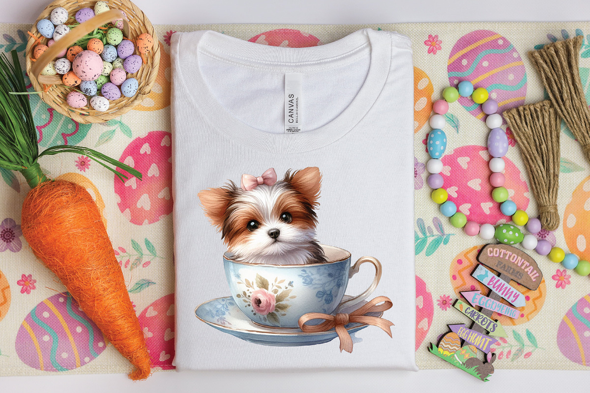Watercolor Dog Teacup Clipart, an Illustration by CraftArtStudio (Photo 4 of 6)
