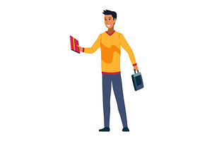Planning talking concept, a Person Illustration by Things for designers