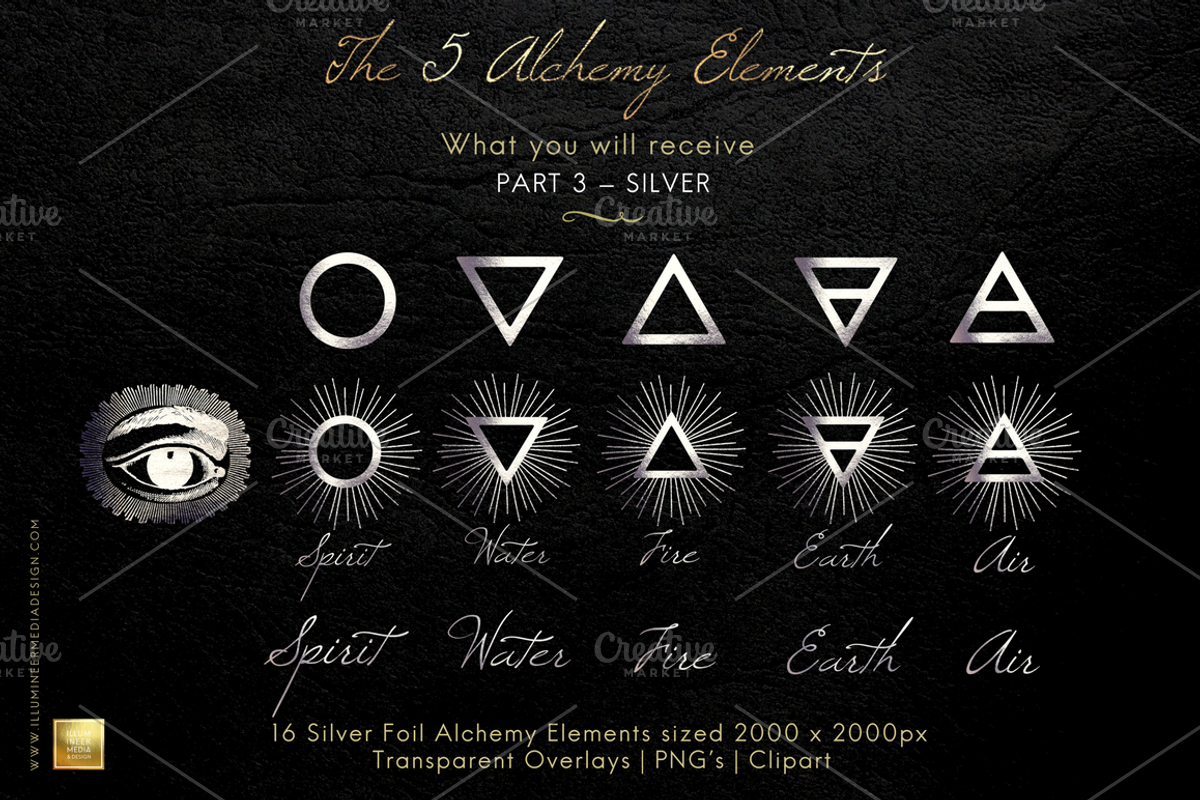 The 5 Alchemy Elements: Foil Set, an Object Graphic by Illumineer Media & Design (Photo 10 of 13)
