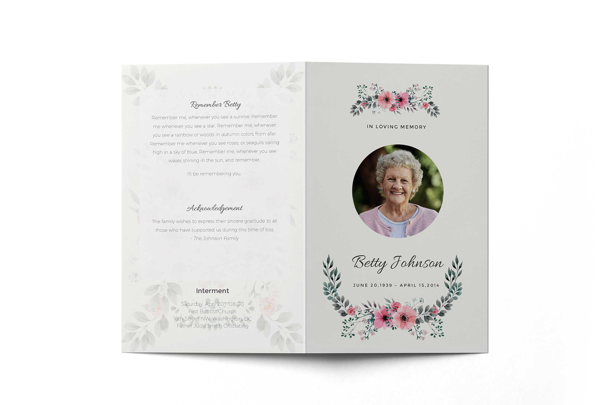 Funeral Service Program, a Brochure Template by inserenity (Photo 2 of 5)