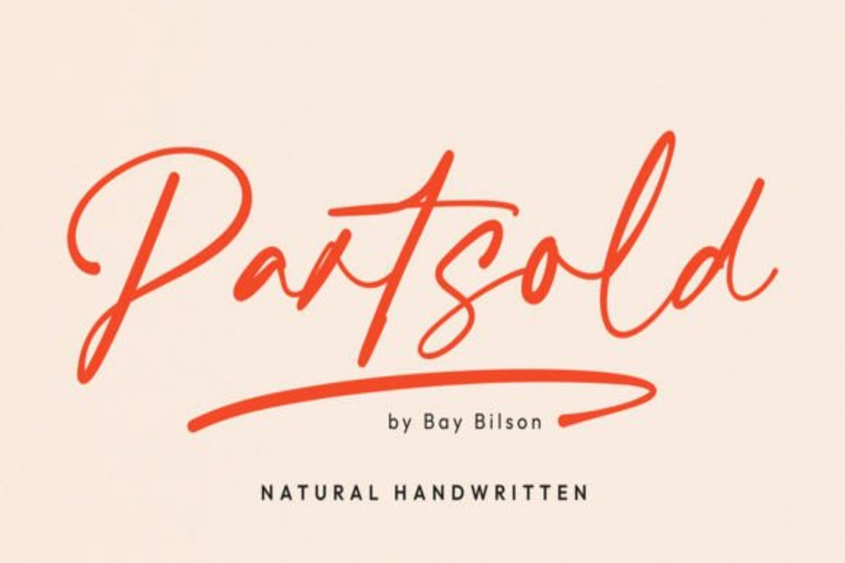 Partsold - Handwritten Font, a Script Font by Muwatta Studio (Photo 1 of 6)