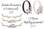 Lavender Floral Numbers Clip Art, an Illustration by Amanda Ilkov (Thumbnail 3 of 5)