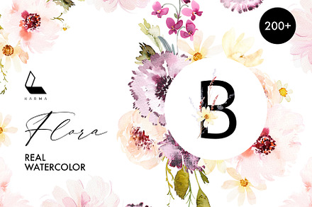 Flora | Watercolor Flower Collection, an Illustration by Karma