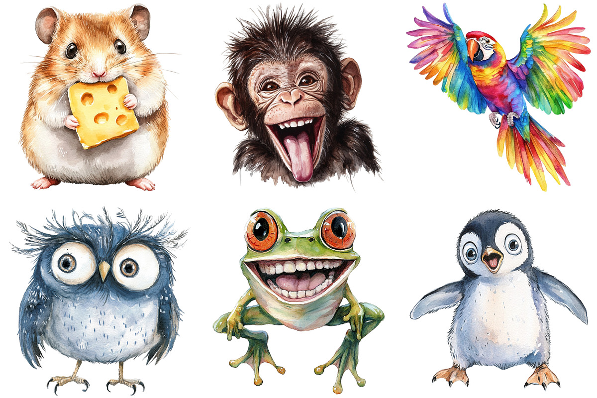 Adorable Crazy Animal Clipart, an Animal Illustration by cherrydesign (Photo 2 of 3)