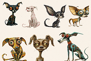 WHIMSICAL SURREAL DOGS CLIPART PACK, an Animal Illustration by Daring Digies (Thumbnail 2 of 8)