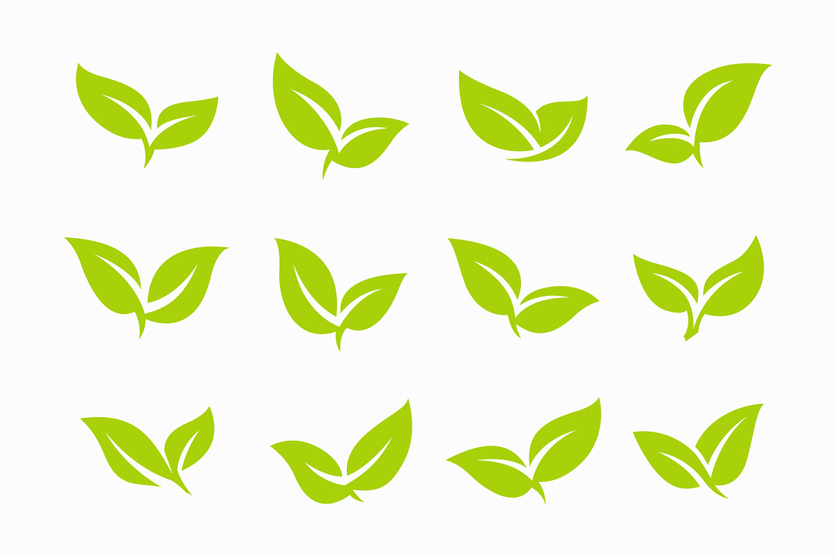 Set of Green Leaf Icons Eco Friendly, a Branding & Logo Template by Signatoro (Photo 1 of 3)