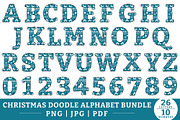 Christmas Doodle Alphabet PNG Bundle, a Graphic by CraftlabSVG (Thumbnail 8 of 13)