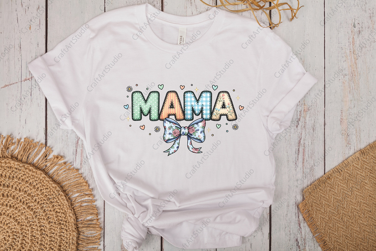 Vintage Mama Floral Bow PNG, an Illustration by CraftArtStudio (Photo 3 of 4)