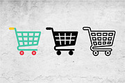 Shopping Cart Icons Set, an Outline Icon by Artonix (Thumbnail 2 of 2)