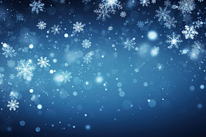 Winter concept. Falling snow on blue pastel background, a Background Photo by AlyaAnd