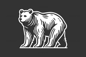 Bear Logo Vector Illustration, an Animal Illustration by LineByLine