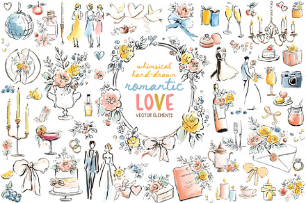 Whimsical Love Wedding Illustrations