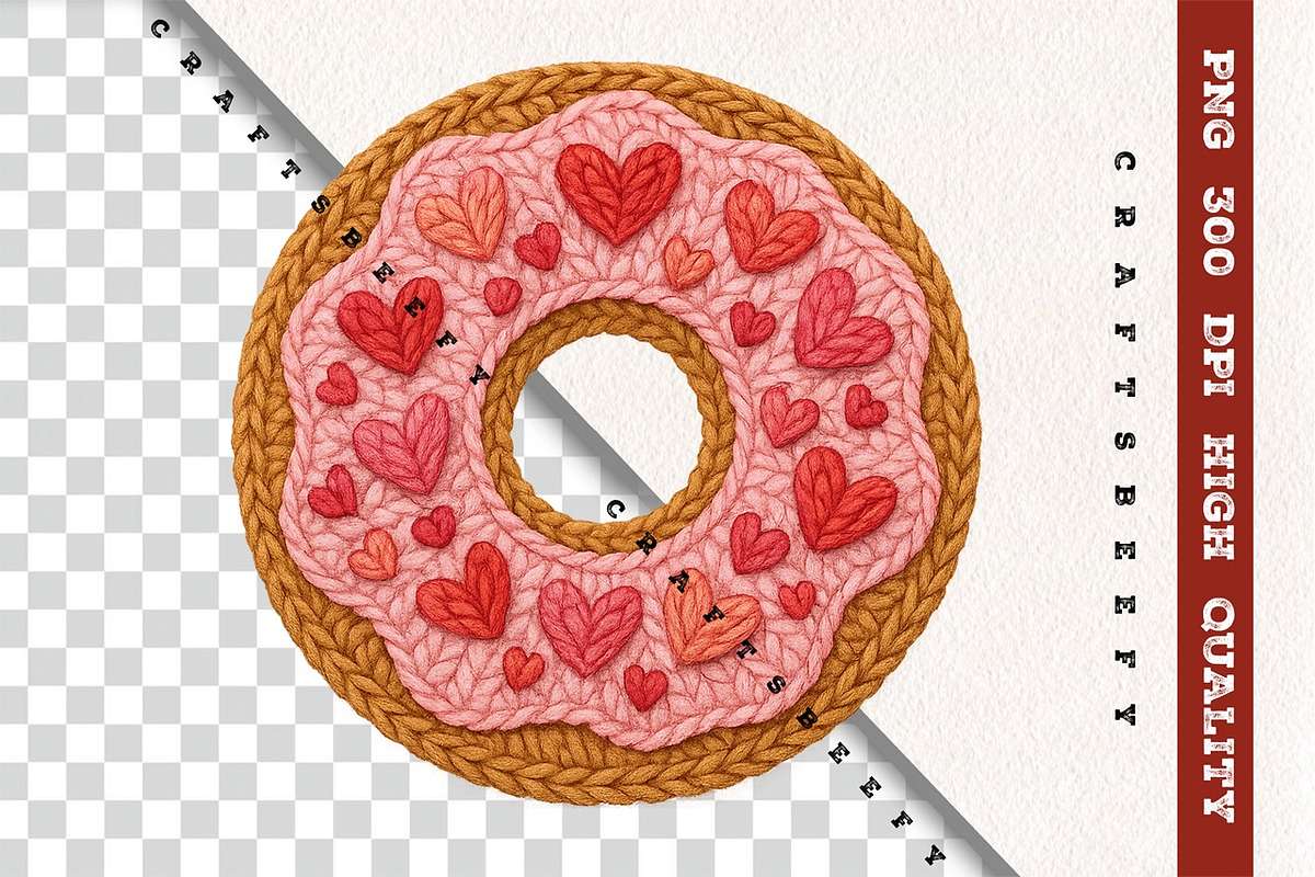 Faux Crochet Valentine Bundle PNG, a Seasonal Illustration by Craftsbeefy (Photo 6 of 6)