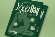 Green Bold Yoga Day Flyer Set, a Flyer Template by graphicook (Thumbnail 2 of 3)