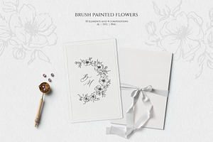Flower arrangement and floral wreath, an Illustration by Summer Nightingale Art