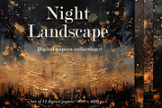12 Golden Starry Night Backgrounds, a Background Graphic by PixelJungle (Thumbnail 1 of 4)