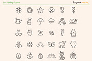 Four Seasons Outline Icons BUNDLE, an Icon by Sargatal (Thumbnail 3 of 7)