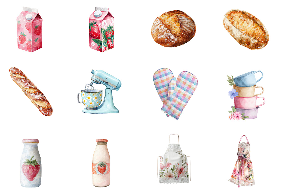 Cottagecore Baking Clipart, an Illustration by Designworld (Photo 3 of 5)