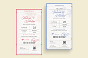 Wedding Boarding Pass Invitation Tem, a Stationery Template by BrandPacks (Thumbnail 2 of 5)