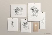 Woman body & flowers - line art set, a Person Illustration by Madiwaso (Thumbnail 2 of 9)