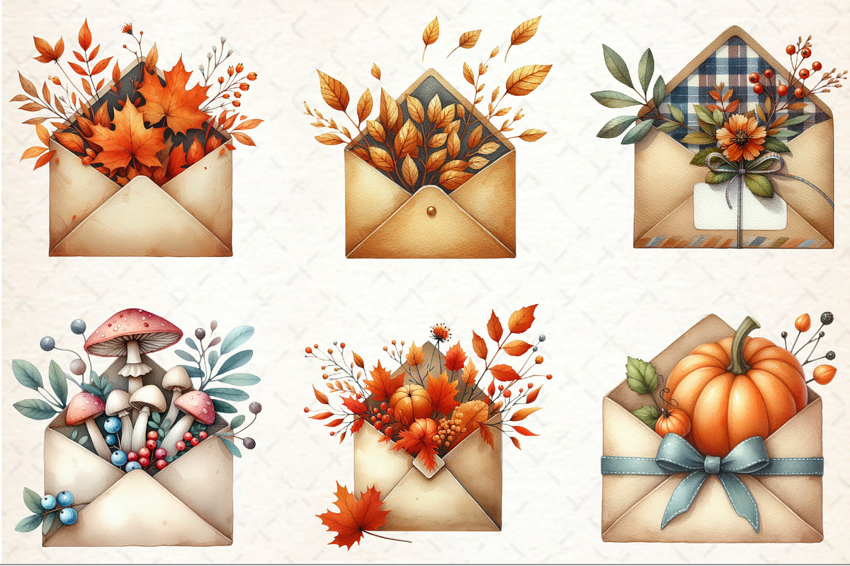 Autumn Envelope Clipart, an Illustration by Rose Art (Photo 3 of 7)
