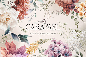 CARAMEL - watercolor flowers