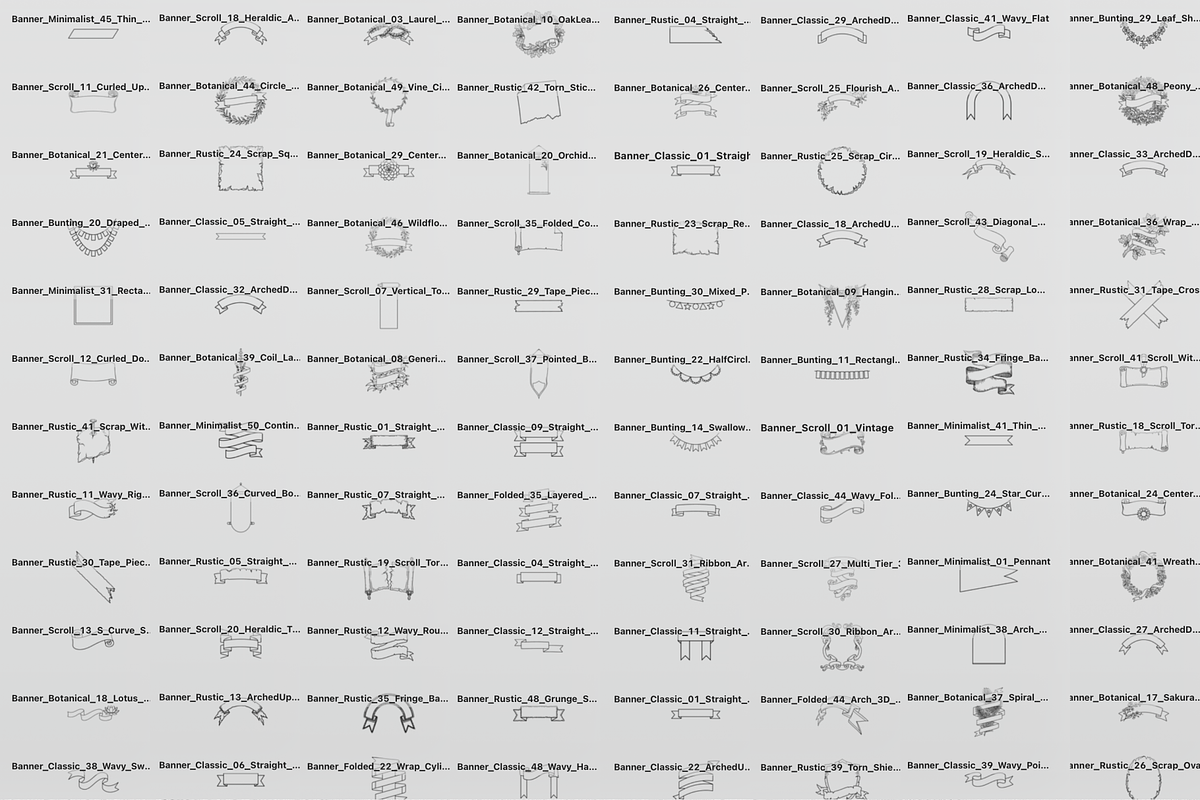 Text Banner Stamps Set for Procreate, a Brush Add-On by Selentaori Studio (Photo 3 of 11)