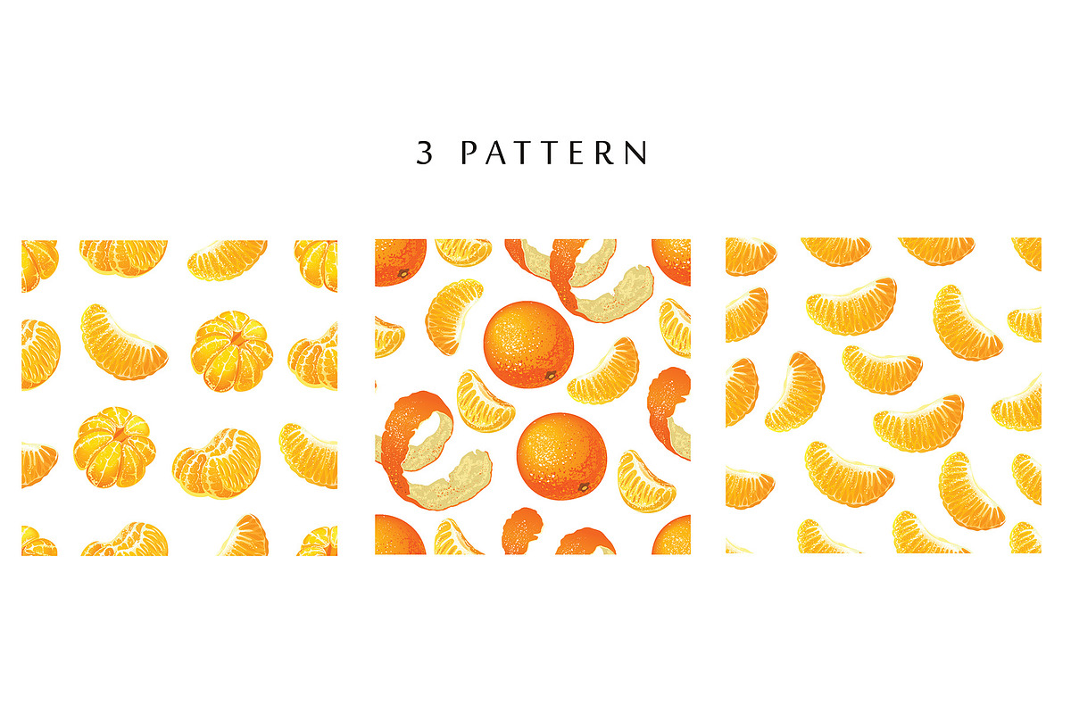 Vector set with realistic tangerine, a Food Illustration by natamastery (Photo 3 of 5)
