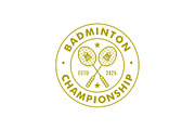 Badminton Sport Emblem Badge Logo, a Branding & Logo Template by Buqancreative (Thumbnail 1 of 4)