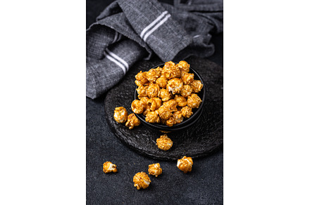 Salted caramel popcorn in bowl, a Food & Drink Photo by Yulia Furman