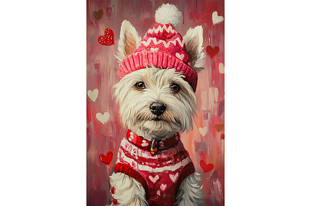 Terrier Winter Outfit Pet Artwork