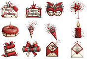 Whimsical Birthday Clipart, an Illustration by Designworld (Thumbnail 5 of 8)