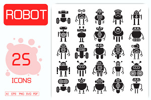 Smart Robot Avatars Set, a Solid Icon by Designfour