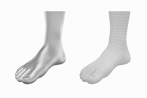 Human Feet Standing Base Mesh