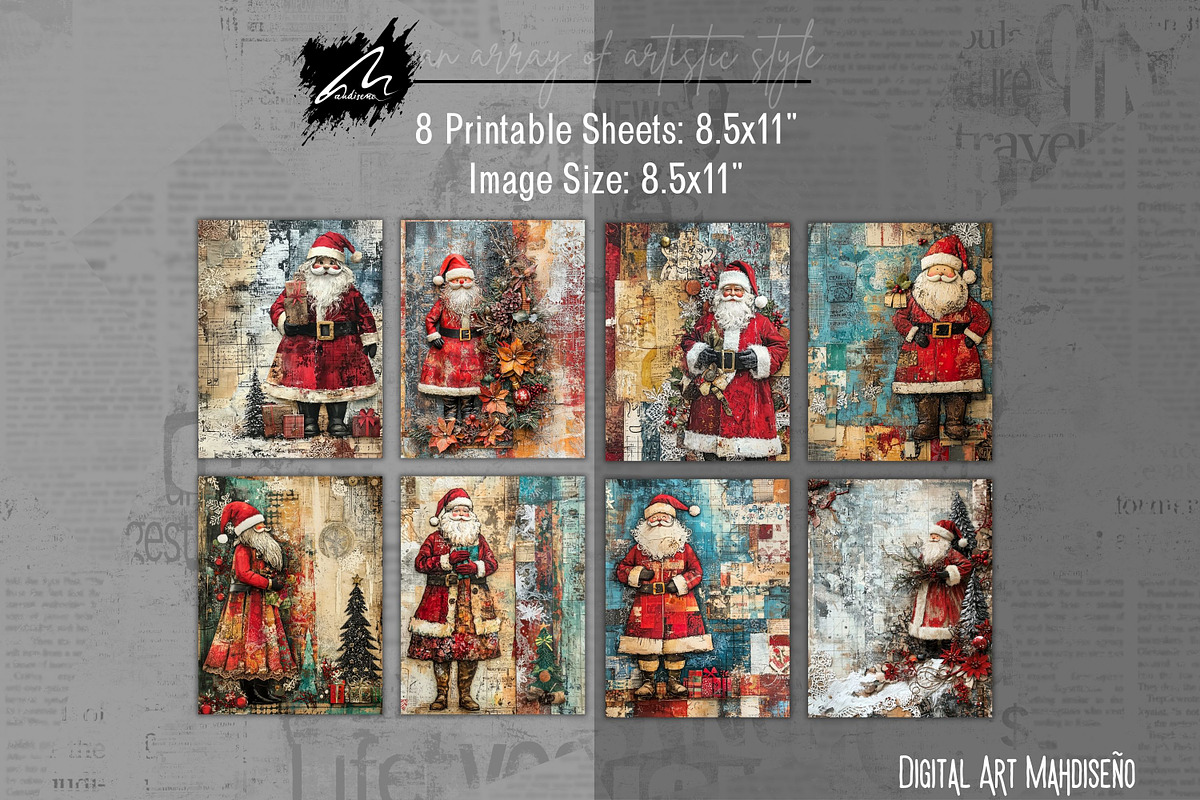 Cute Xmas Santa Claus Journal Pages, a Person Illustration by Digital Art Mahdiseño (Photo 9 of 10)