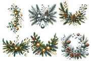 Christmas Garland Clipart Bundle, an Illustration by Designworld (Thumbnail 3 of 5)