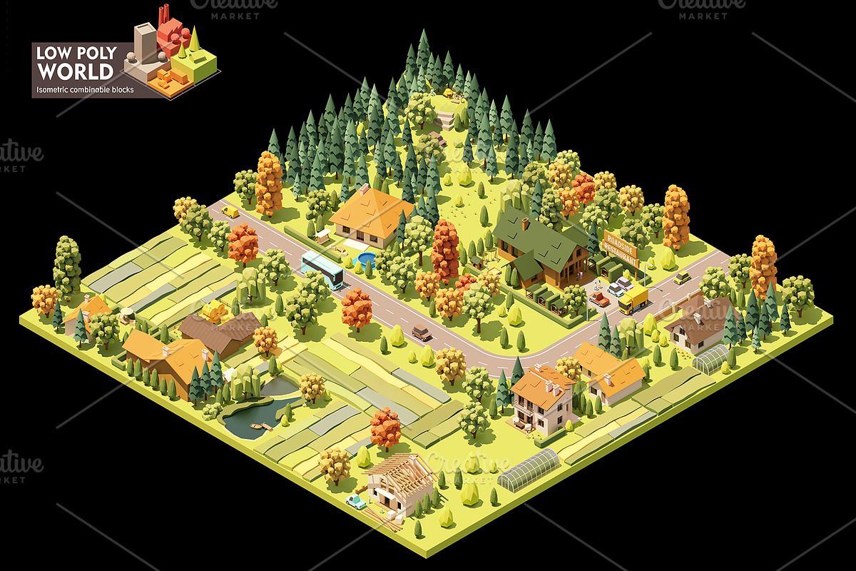 Vector isometric world map elements, an Object Illustration by tele52 (Photo 10 of 39)