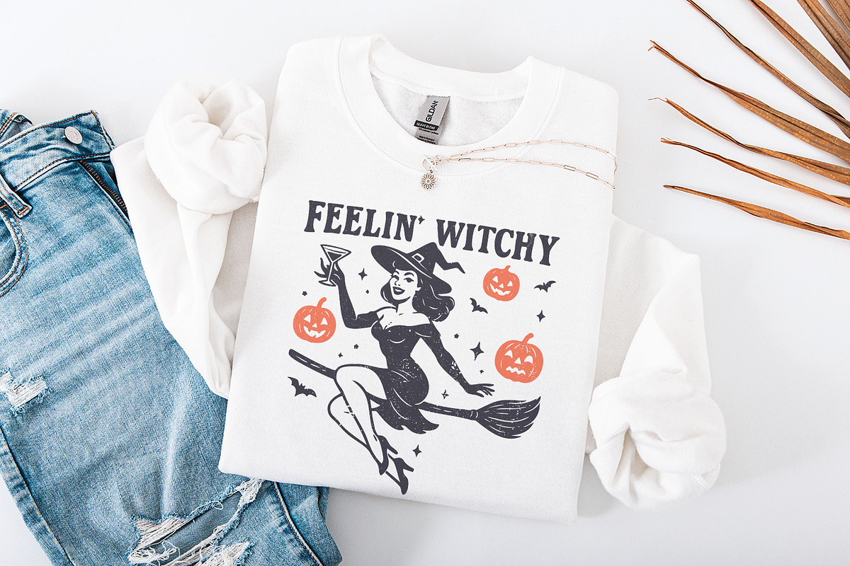 Feelin Witchy PNG, Retro Witch, an Illustration by SharpMarketplace (Photo 4 of 9)