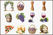 Tuscan Clipart Italian Watercolor Pn, an Illustration by Sublimation Artist (Thumbnail 3 of 6)