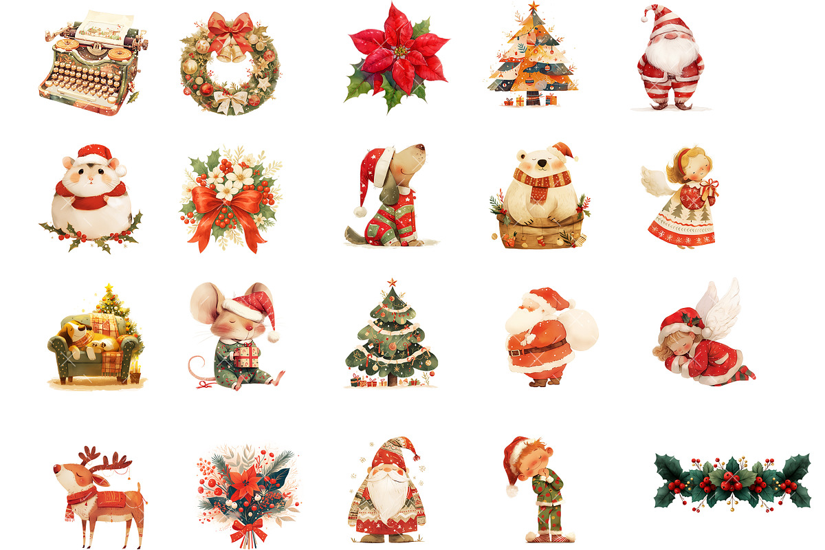 Christmas Clipart PNG, Santa Claus, a Seasonal Illustration by MajorArtTm (Photo 2 of 9)