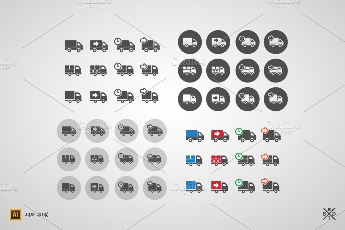 Transport&Delivery - 48 vector icons preview 2