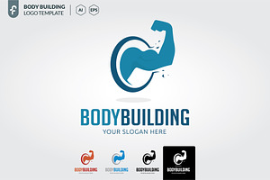 Body building logo template