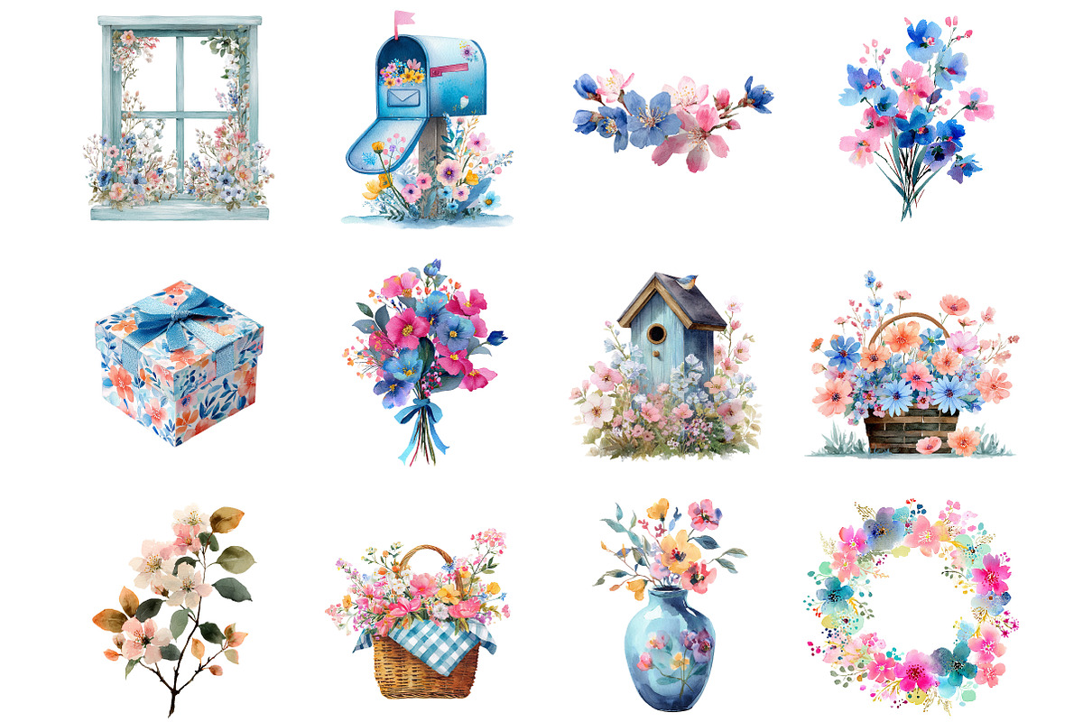 Spring Florals Collection Clipart, an Illustration by DreamArtGraphic (Photo 4 of 4)