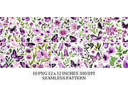 Watercolor Butterfly Wildflower Clip, a Seasonal Illustration by Daily.Designs (Thumbnail 2 of 5)