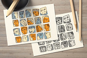15 abstract faces icons vector set, an Outline Icon by Crowhouse (Thumbnail 2 of 7)