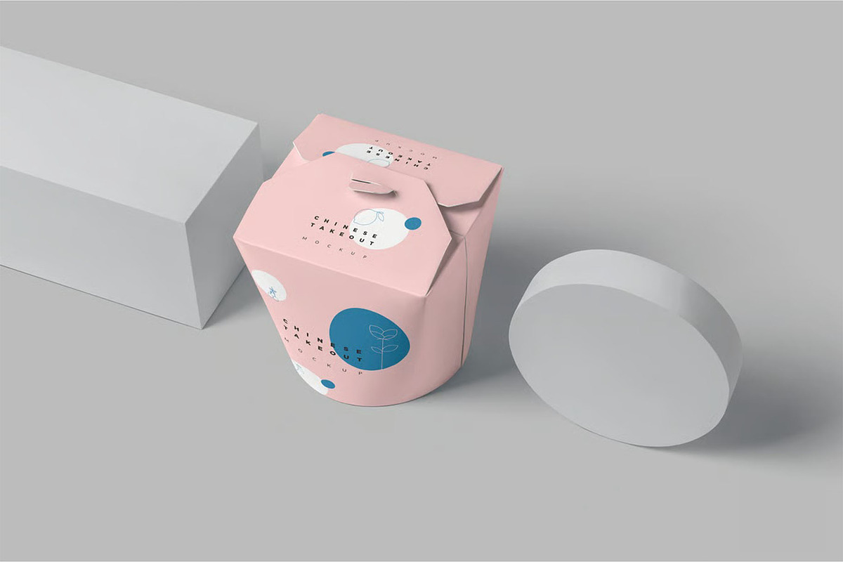 Chinese Food Packaging Box Mockups, a Packaging Mockup by megostudi0 (Photo 3 of 6)