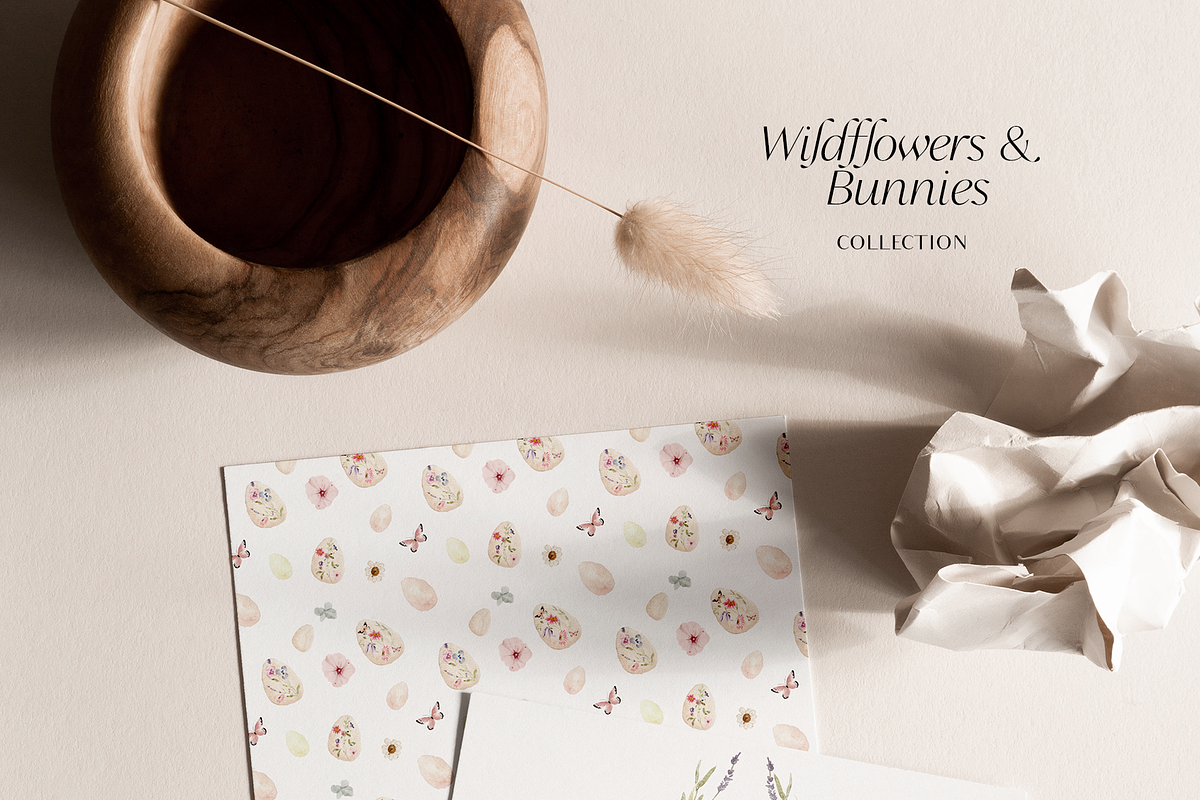 Watercolor wildflowers & Bunnies Set, a Graphic by Grace Noboa Illustrations (Photo 13 of 14)
