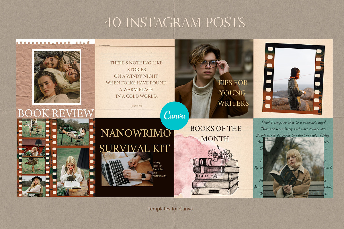 Author Social Media Pack for CANVA, a Social Media Template by Scarlet Heath Art (Photo 2 of 20)